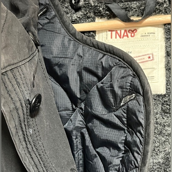TNA Military Issue Parka Jacket - Black - Size Small - Wool Lined Winter Coat - Picture 6 of 13